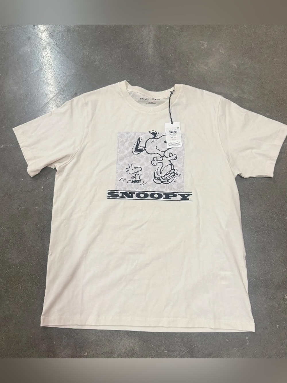 Coach X Peanuts Snoopy Graphic White Crewneck T-Shirt NWT